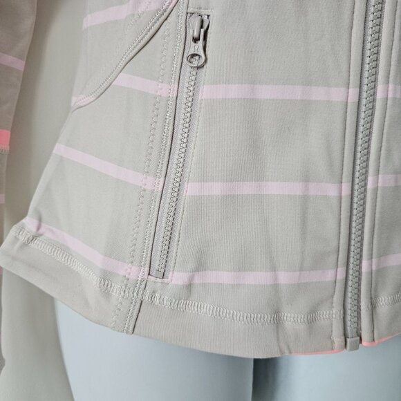 NWT LULULEMON PSHD/BRLY Pink Multi Stripe Cottony Soft Forme Jacket 4 - Picture 5 of 8